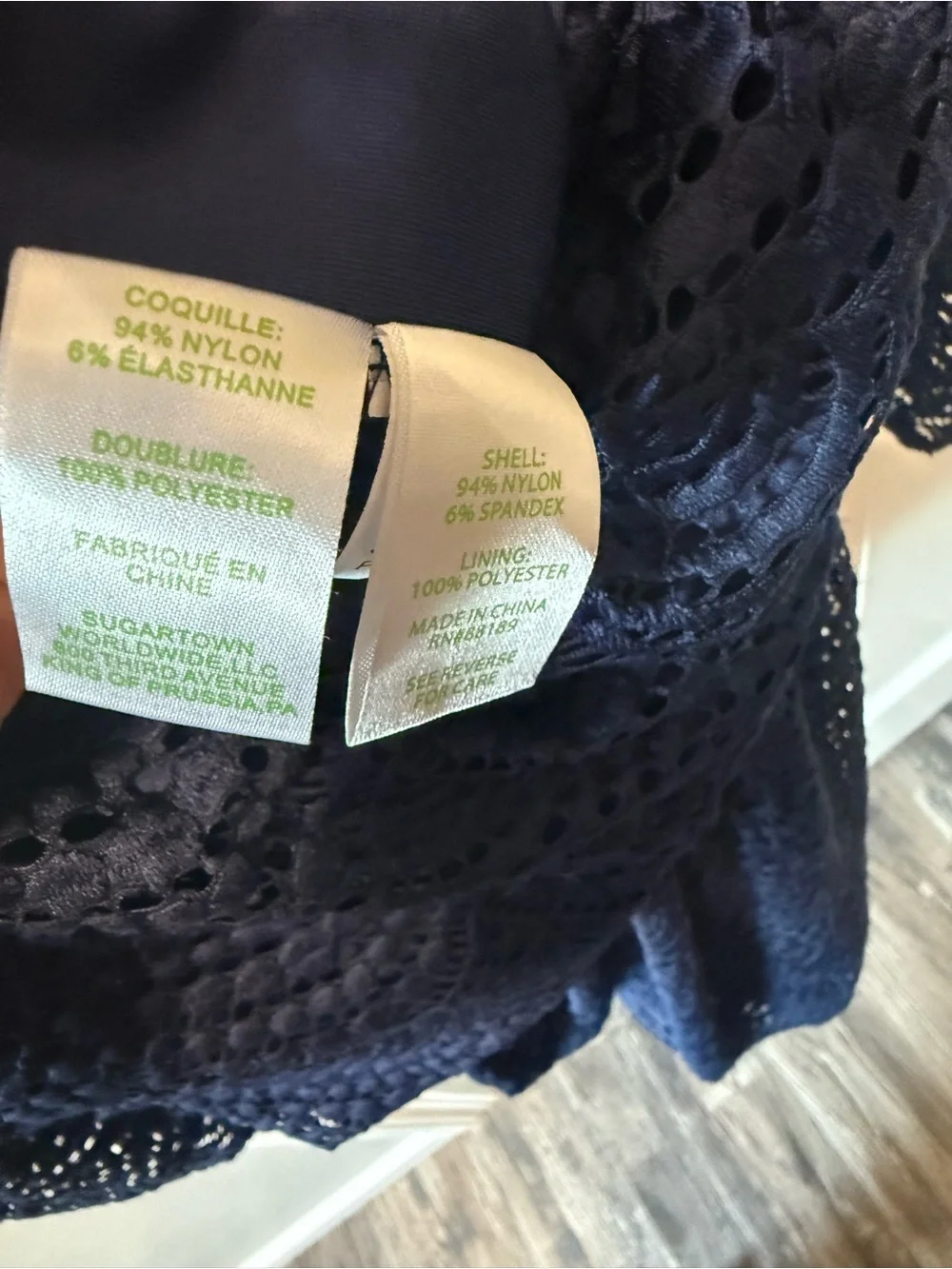 Lilly Pulitzer Navy One-Shoulder Lace Mini Dress